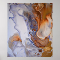 Art abstrait contemporain moderne bleu marron