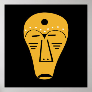Poster Art abstrait contemporain moderne du visage aborig