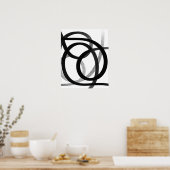 Poster Art Abstrait Contemporain Noir Et Blanc (Cuisine)