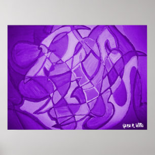 Poster Art abstrait contemporain ultra-violet
