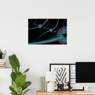 POSTER ART ABSTRAIT CYBERNÉTIQUE NÉON
