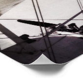 Poster Art abstrait d'avion antique à double plan (Coin)