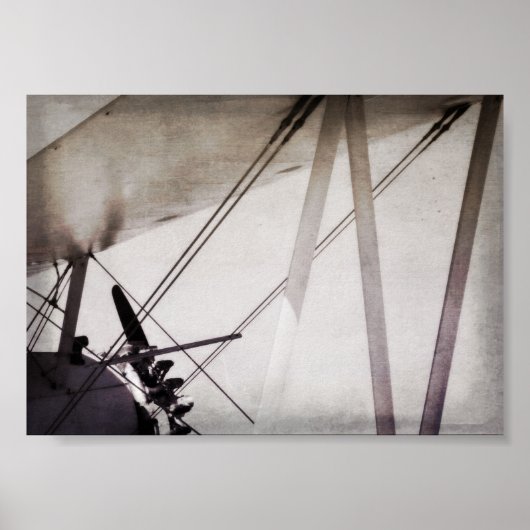 Poster Art abstrait d'avion antique archivistique (Devant)