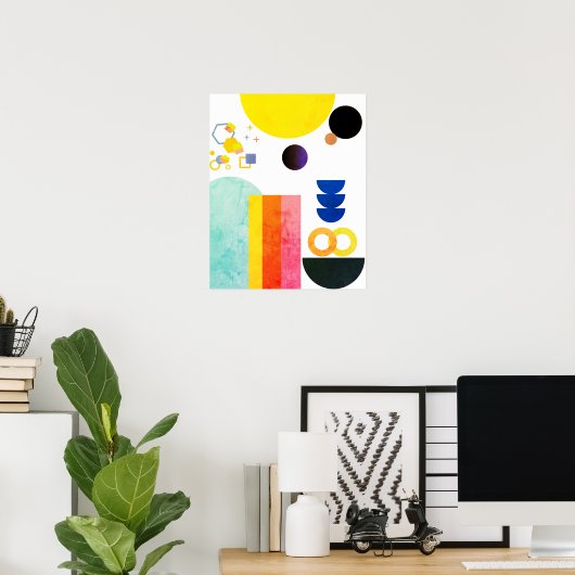 Poster Art Abstrait de forme libre (Bureau à domicile)