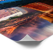 Poster Art abstrait de la skyline de Cincinnati dans l'Oh (Coin)