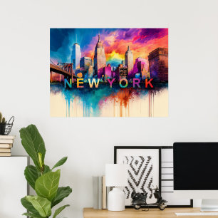 Poster Art abstrait de la ville de New York