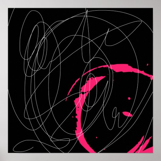 Poster Art abstrait de ligne de griffes minimes (Devant)