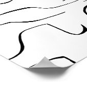 Poster Art Abstrait de ligne pointue - Arrière - plan bla (Coin)