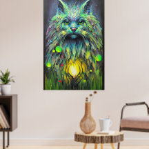 Art Abstrait de l'Imaginaire de chat mystique