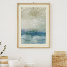 Art abstrait de l'océan bleu et beige