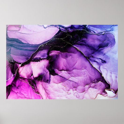 Poster Art abstrait de luxe peinture fluide arrière - pla (Devant)