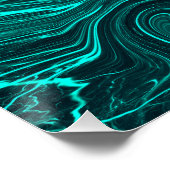 Poster Art abstrait de marbre liquide turquoise (Coin)