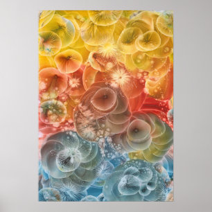 Poster Art abstrait d'énergie colorée éclatée peint à la