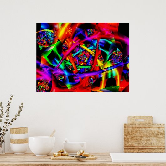 Poster Art Abstrait du feu (Cuisine)