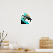 Poster Art Abstrait d'une tortue (Cuisine)