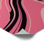 Poster Art Abstrait élégant rose et noir (Coin)