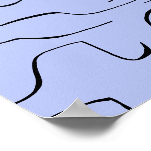 Poster Art Abstrait en ligne pointue - Arrière - plan ble (Coin)