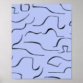 Poster Art Abstrait en ligne pointue - Arrière - plan ble (Devant)