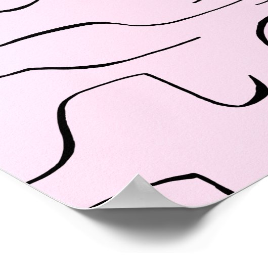 Poster Art Abstrait en ligne pointue - Arrière - plan ros (Coin)