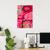 Poster Art Abstrait en rouge (Bureau à domicile)