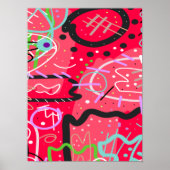 Poster Art abstrait en rouge (Devant)