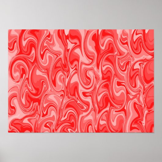 Poster Art abstrait en spirale - Rouge (Devant)