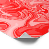 Poster Art abstrait en spirale - Rouge (Coin)