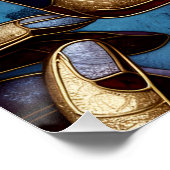 Poster Art Abstrait en vitrail du visage d'une femme (Coin)