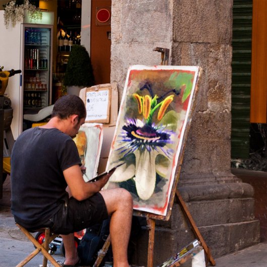 Poster Art Abstrait étonnant d'une fleur de passion