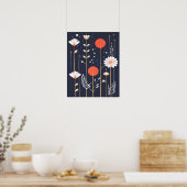 Poster Art abstrait floral brillant (Cuisine)