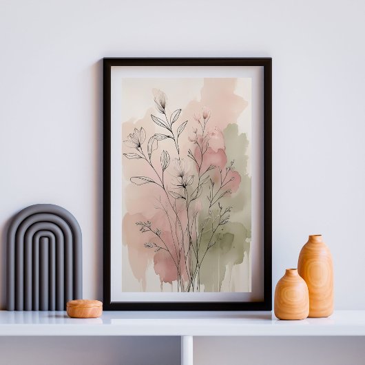 Poster Art Abstrait Floral Moderne V