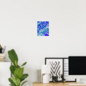 Poster Art Abstrait fluide bleu profond (Bureau à domicile)