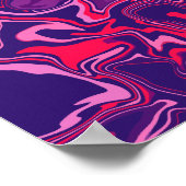 Poster Art Abstrait fluide en rouge, rose et violet (Coin)