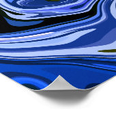 Poster Art abstrait fluide et calme avec des tons froids (Coin)