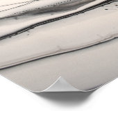 Poster Art abstrait fluide horizontal gris noir et blanc (Coin)