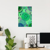 Poster Art abstrait : Fruit Kiwi Vert (Bureau à domicile)