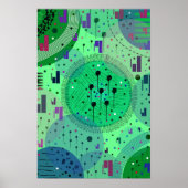 Poster Art abstrait : Fruit Kiwi Vert (Devant)