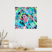 Poster Art abstrait funky (Cuisine)
