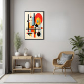 Poster Art Abstrait Géométrique Bauhaus