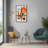 Poster Art Abstrait Géométrique Bauhaus