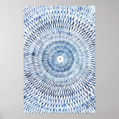 Poster Art Abstrait géométrique bleu (Devant)