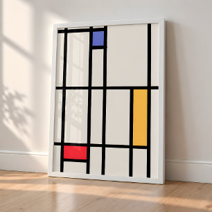 Poster Art abstrait géométrique – Inspiré de Mondrian