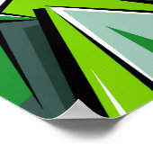 Poster Art Abstrait géométrique vert dynamique (Coin)