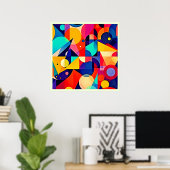 Poster Art abstrait géométrique vibrant (Bureau à domicile)