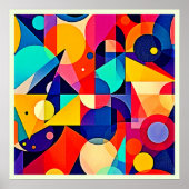 Poster Art abstrait géométrique vibrant (Devant)