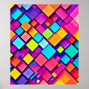 Poster Art abstrait géométrique vibrant