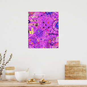 Poster Art abstrait : Glitch violet
