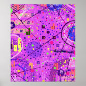 Poster Art abstrait : Glitch violet (Devant)