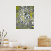 Poster Art Abstrait gris et jaune (Cuisine)