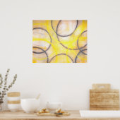 Poster Art Abstrait gris et jaune (Cuisine)